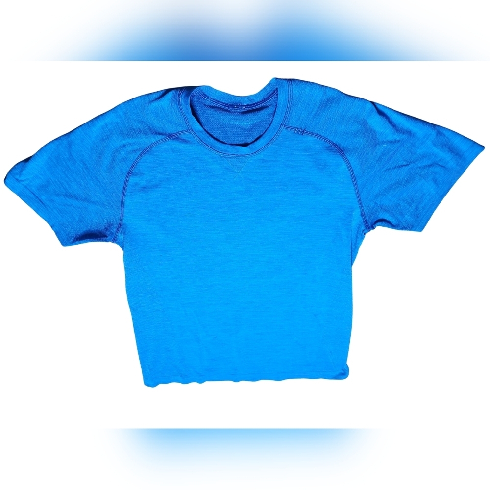 SET OF 2, Medium Lululemon Short Sleeve Tees, Blue and Black Heather - Picture 5 of 8